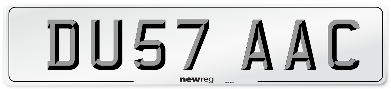 DU57 AAC Number Plate from New Reg